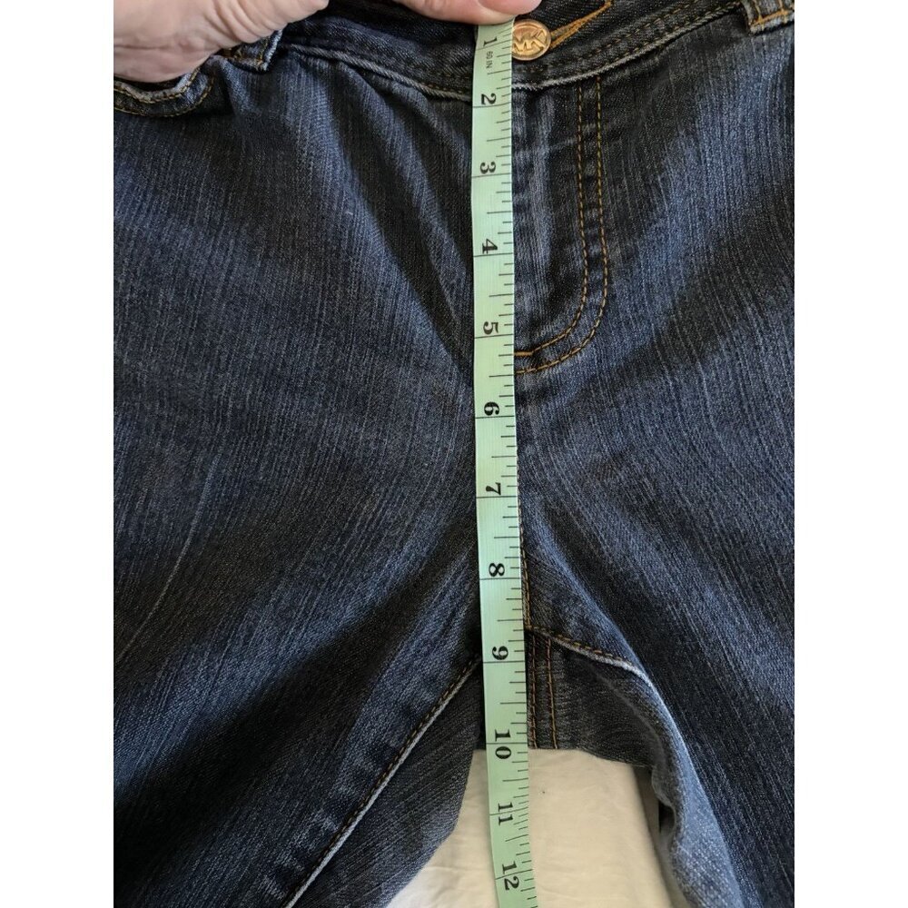 Michael Kors Women’s Straight Leg Raw Hem Jeans Gold Zippers Size 6 - Picture 7 of 8